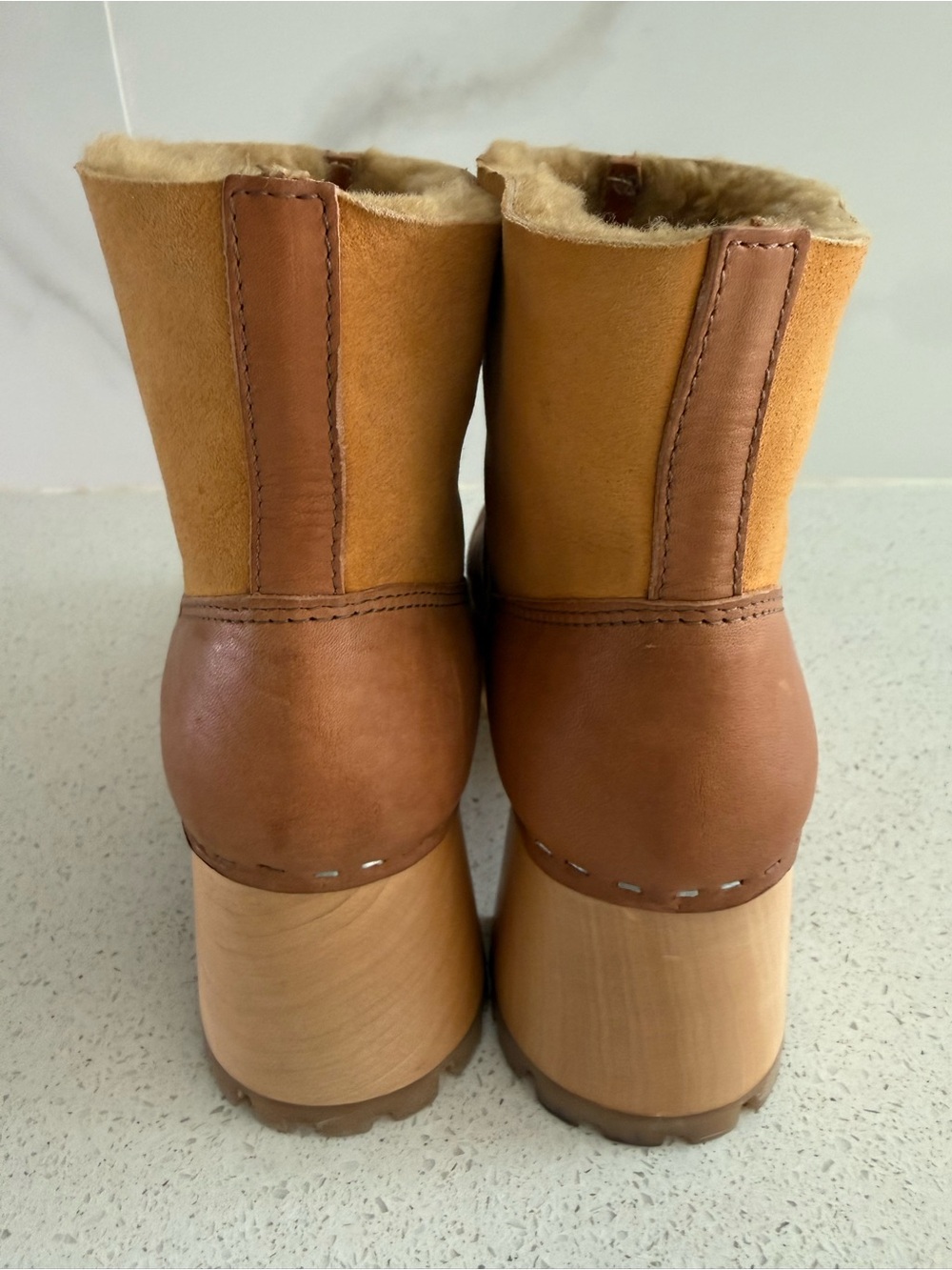 Swedish Hasbeens Shearling-Lined Clog/Boots - Picture 5 of 7
